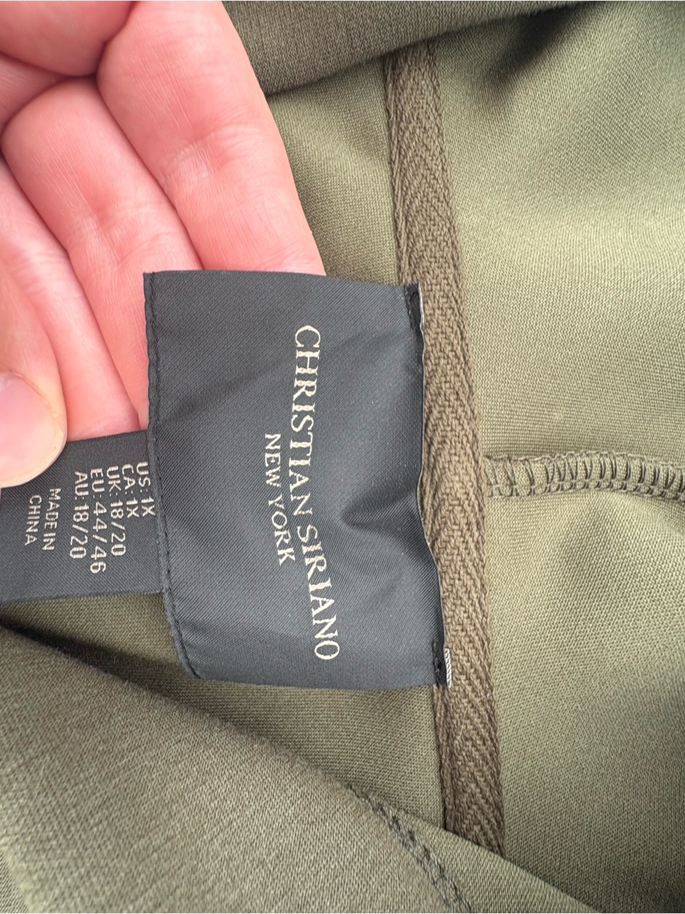 Christian Siriano Olive Utility Jacket with Belted Waist